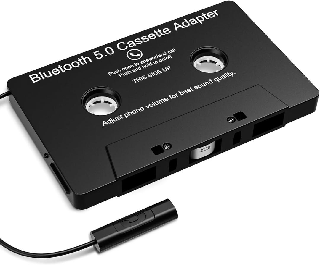 Mersoco Car Audio Bluetooth Wireless Cassette Receiver, Tape Player MP3 Bluetooth 5.0 Cassette Aux Adapter, Hands-Free Calling, Stereo Two-Channel,Black