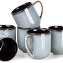 LERATIO 12OZ Ceramic Coffee Mugs Set of 6, Large Porcelain Coffee Cups With Large Handle For Latte,Cappuccino,Milk,Cocoa,|Dishwasher&Microwave Safe Mug Sets,Ideal for Man,Woman,Dad, Mom