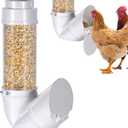6Lbs PVC Poultry Gravity Feeder Large Hanging Automatic Chicken Feeder Port | Chicken Feeder No Waste with Lid and Visual Tube Poultry Hanging Chicken Coop Feeder Port for Quails,Ducks,Turkeys,Geese