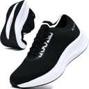 Men's Running Shoes-Breathable Walking Non-Slip Athletic Sneakers Lightweight Gym Comfortable Tennis Road Sneaker Training Shoe Men with Boxes (9.5, Black)