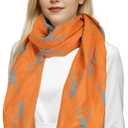 Sumato Scarf for Women Fall Winter Shawl Wraps Long Women Scarves Warm Soft Cashmere Feel Classic Elk Style (Orange)