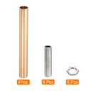 MECCANIXITY Threaded Extension Rod, 3.94" Lamp Pipe with Connector Light Fixture for Pendant Light Island Lighting Chandeliers Stems, French Gold 4 Set