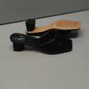 MIRAAZZURRA Heel Mules for Woman Square Open Toe Chunky Block Heel Slip on Heeled Sandals Casual Comfort Party Shoes (8.5, Black)