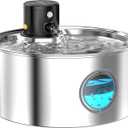 Cat Water Fountain Wireless Cordless: Cat Fountain Battery Operated - Stainless Steel Pet Water Fountain Rechargeable - 108oz/3.2L Automatic Cats Fountains for Drinking with Motion Sensor - Cats & Dog