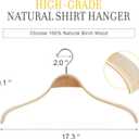 TOPIA HANGER Slim Natural Wood Hangers with Extra Soft Non-Slip Rubber Grips, 30-Pack High-Grade Fashion Hanger No Shoulder Bump for Sweaters, Hoodies, Jacket, Dress, Coat -CT15N30
