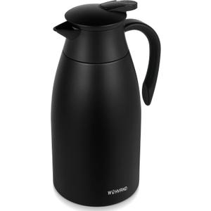68 Oz Thermal Coffee Carafe, Stainless Steel Insulated Vacuum coffee crafts to keep coffee hot, 2 Liter Tea Water Coffee and Beverage Dispenser (Black)