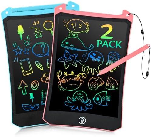 EooCoo Toddler Toys, LCD Writing Tablet for Kids 2 Pack, Drawing Pad for Kids, Toddler Travel Essentials, No Mess Coloring Books, Road Trip Activities, Age 3-5 Boys Girls Gifts - 8.5 Inch