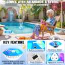 2026 Upgraded Pool Fountain,9000mah Rechargeable Floating Pool Fountain with Light Show,Above Ground Pool Water Fountain Pump with Anchor,Large Floting Fountain for Inground Pool-1PC Light Blue
