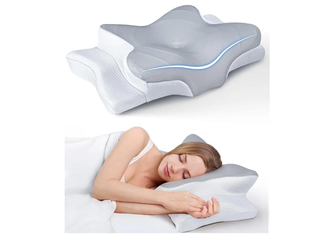 Ultra Pain Relief Cooling Pillow for Neck Support, Adjustable Cervical Pillow Cozy Sleeping, Odorless Ergonomic Contour Memory Foam Pillows, Orthopedic Bed Pillow for Side Back Stomach Sleeper