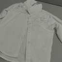 Girls Retro Long Sleeve Button Down Shirts Cowgirl Western Shirt Embroidery Blouse Tops (4-5T, White)