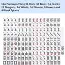 ZGME American Mahjong Set, 166 White Tiles with Printed Rectangular Bag and Accessories, 4 All-in-One Mahjong Racks with Pushers,Complete Western Mahjong Set