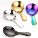4 Pcs Ice Cream Scoop,Dessert Spoon Set, Easy to Use & Clean - Lightweight Spoon,Iridescent spoon (4)