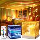 Aurora Light Projector for Bedroom,White Noise Sound Machine for Sleeping Adults, 18 Colors, Bluetooth Music, Remote Control Northern Lights Projector Ambient Lighting, Cool Things for Teen Girl Gift (Yellow)