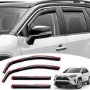 Visor Rain Guards Compatible with Toyota RAV4 2019-2024 2025 Side in-Channel Window Visors Deflectors Front and Rear Clip-on Vent Visor Weather Shield Sun Wind Rain Guard Accessories 4PCS