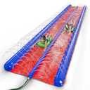 Stargo 2 Lanes inflatable Water Slide - Fun Slip Down and Slide Extra Long & Extra Wide - 25 Feet x 6 Feet Waterslide, Water Sprinkler and 2 Inflatable Body Boards, Family Backyard Outdoor Summer Toys