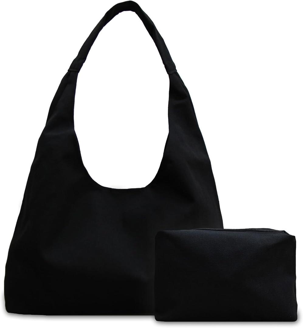 Hobo Bags for Women, Canvas Slouchy Shoulder Bag Tote Bag for Women