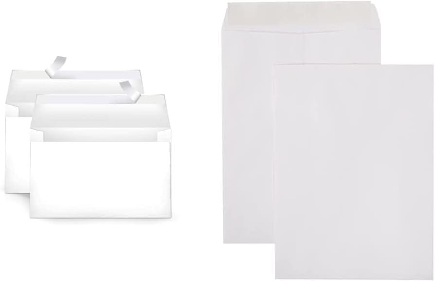 Amazon Basics Blank Invitation Envelopes (Pack of 100) and Catalog Mailing Envelopes (Pack of 100)