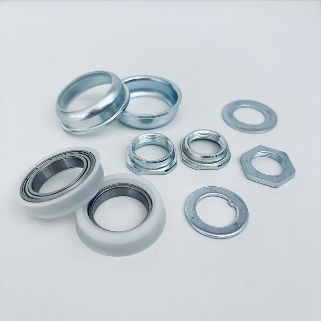 Upgrade Bottom Bracket Cup Set, for One-Piece Bottom Bracket Cup Set Silver Color (1.69" Cup-43mm OD)