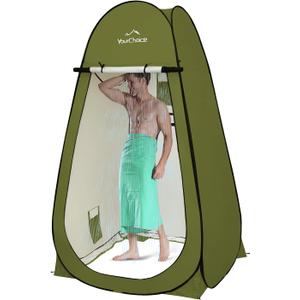 Your Choice XL Pop Up Privacy Shower Tent - Portable Changing Tent for Camping, Beach & Poolside - 82.6" Tall Double Storage Pockets & Carry Bag (Green)