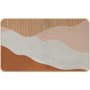 Boho Door Mat, Abstract Modern Neutral Door Mat Indoor Outdoor Entrance Porch, Boho Bath Mats for Bathroom, Modern Abstract Welcome Mats, 17x30 Inches