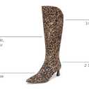 Naturalizer Women's Deesha Wide Calf Knee High Boot Dark Brown Leopard Suede 10 WW