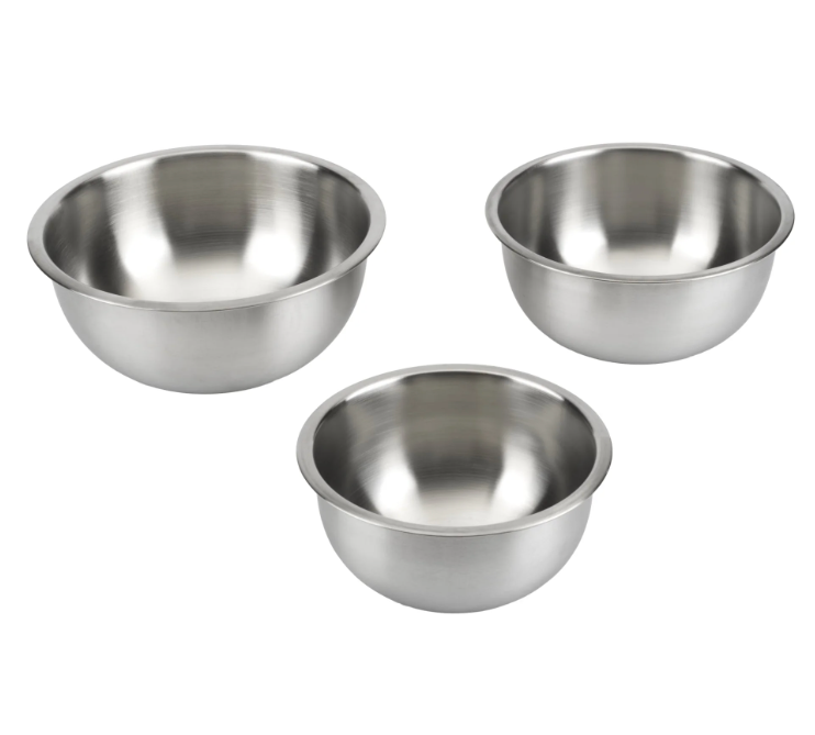 GoodCook Stainless Steel Mixing Bowl Set Vintage Metal Bowl for Baking Oil Basin Home Chef Tool 3 PCS