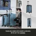 Kenneth Cole REACTION Out of Bounds Lightweight Hardshell 4-Wheel Spinner Luggage, Granite Blue, 28-Inch Checked