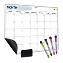Large Magnetic Calendar for Refrigerator, Dry Erase Whiteboard Magnet
17x12" Stain-Resistant Surface, Strong Full-Back Magnet, Sunday-Start Monthly Planner for Meals & Chores, 4 Markers & Eraser