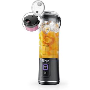 Ninja Blast Portable Blender, Cordless, 18oz. Vessel, Personal Blender For-Shakes and Smoothies, BPA Free, Leakproof-Lid and Sip Spout, USB-C Rechargeable, Dishwasher Safe, Metallic Black, BC151MB