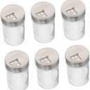 Hemobllo 6Pcs Glass Condiment Bottles with Revolving Covers Transparent Seasoning Containers for Salt Spices Kitchen Storage and Convenient