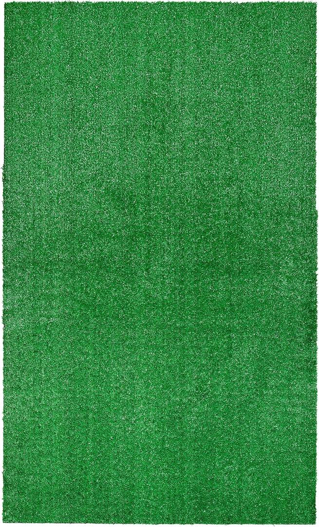 Garland Rug Artificial Grass 3 Ft. X 5 Ft. Large Indoor/Outdoor Area Rug Green -Lush Green, Durable, and Low-Maintenance for Patios, Lawns, and More