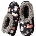 cosyone1997 Cat Slippers for Women Indoor Non Slip Soft Sole Slipper Socks, Fuzzy Sherpa Lined Cute Animal Print Size 7-8