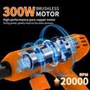 Cordless Pressure Washer,1200PSI Portable Power Washer with 4Ah Battery&Charger,6-in-1 Nozzle,5 Meter Hose,Handheld High-Pressure Car Washer for Cars/Yard/Home/Floor (Orange)