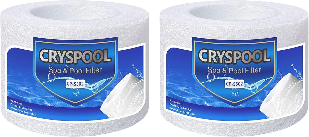 Cryspool S502 Filter Compatible with Sundance 6540-502, 850 & 780 Series, Throwaway Absorbtion Filter, FC-2812, Spa Filter Cartridge, 2 Pack