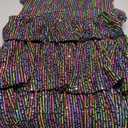 WELAKEN Girls Sequin Dress with Glittering Flutter Sleeves and Tiered Layers (10 Years, Rainbow)