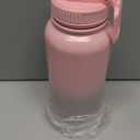 Water Bottle 32 oz Insulated Water Bottle - Large Capacity 32oz Stainless Steel Cup with Gradual Color, Leakproof, Carry Handle, 12H Hot/24H Cold (Pink&Grey)