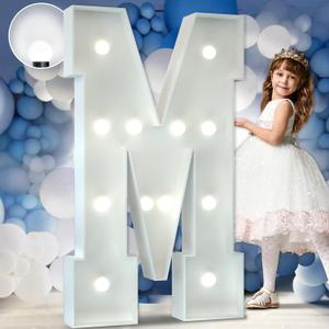 imprsv 4FT Marquee Letters M for Party Decorations, Marry Me, Baby Marquee Letters for Decor, Wedding Decor