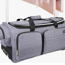 Dance Bag With Garment Rack For Travel,28inchDance Competition Garment Bags with Clothes rack,Suitcase, Collapsible Rolling duffle For Travel, Wheeled Drop-Bottom Upright Luggage Closet Suitcase,Grey