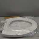 Toilet seat Elongated with Slow Close Hinges, Four Bumpers Never Loosen and Easily Remove, Two Sets of Parts, Plastic, White
