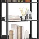 Furologee 5-Tier Bookshelf, Tall Bookcase with 2 Storage Drawers, Industrial Display Standing Shelf Units, Wood and Metal Storage Shelf for Living Room, Bedroom, Home Office, Black Oak