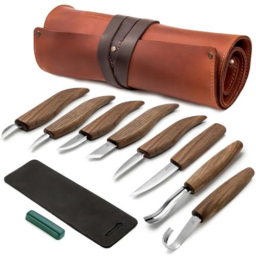 BeaverCraft Deluxe Wood Carving Kit S18X - Wood Carving Knife Set - Spoon Carving Tools Set - Whittling Knives - Woodworking Wood Carving Tools Large Whittling Kit S18X