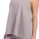 Women's 2025 Summer 2 Piece Sets Sleeveless Crewneck Two Piece Outfits Tank Top Match Wide Leg Shorts with Pockets (Gray, XL)