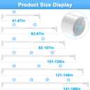 41 to 165 Inch White Tension Curtain Rod | No Drill, Extra Long, Heavy Duty, For Windows, Patio, Bathroom, Renter Friendly, Adjustable