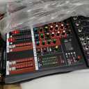 FULUODE Audio Mixer 8 Channel, CT-80S Professional Sound System Mixer Board DJ Mixing Console with Reverb MP3 Player Bluetooth 48V Phantom Power Supply USB Recording for Studio Karaoke Live Music