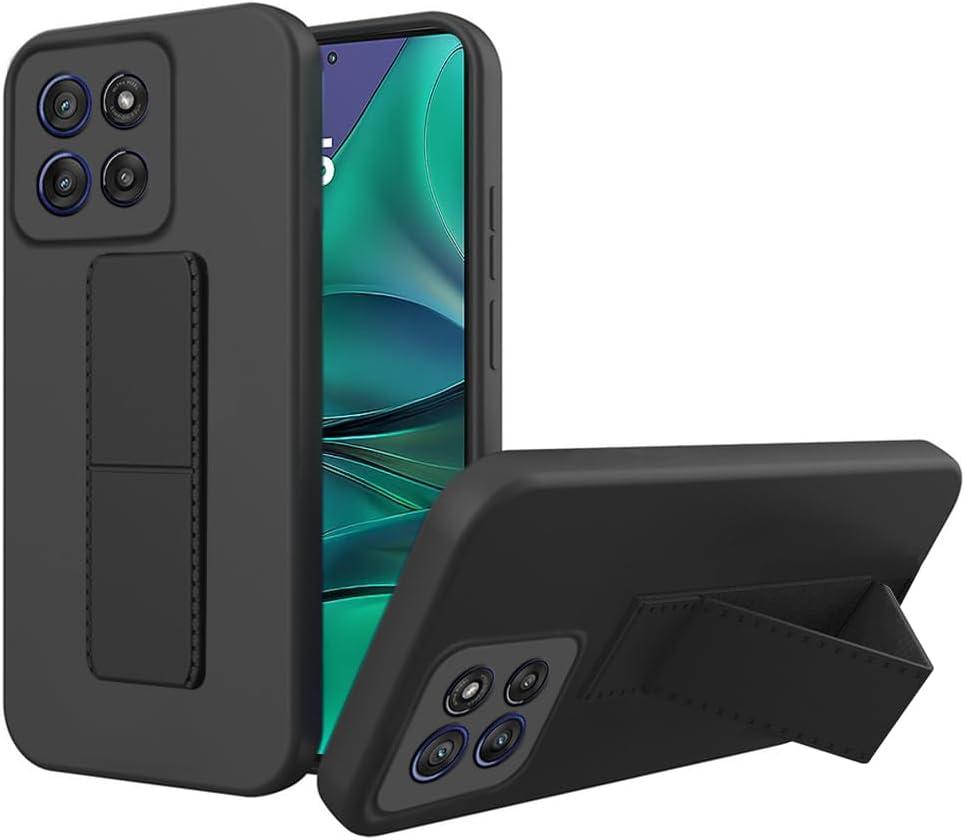 Compatible with Motorola Moto G Stylus 5G 2025 Stand Case, Multi-Functional Magnetic Hide Folding Kickstand Silicone TPU Shockproof Protective Cover Case for Moto G Stylus 5G 2025 - Black