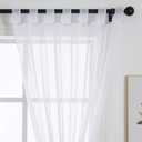 ZebraSmile 1 Panel Tab Top Voile Sheer Curtain Loop Sheers for Living Room Divide Drape Bedroom Small Window Drape White 69(H) X55(W) in