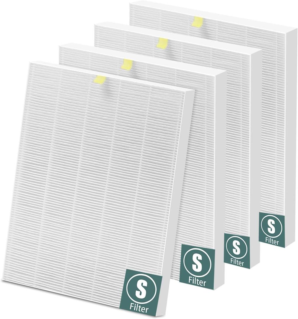 4-Pack Replacement Filter S for Winix C545 Air Purifier, High-Efficiency 3-in-1 System with Activated Carbon, Captures 99.97% Pollutants, Replaces Part 1712-0096-00 and 2522-0058-00