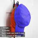 Perfect Curve CapRack | Over-The-Door Hat Organizer for Baseball Caps | 2 Straps, Holds 18-36 Adjustable Caps | Black