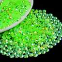 2000PCS 5mm Resin Flatback Rhinestone, Peridot AB Color Flatback Jelly Resin Rhinestones for Mugs, Bottles, Tumblers, Craft Decoration, Loose Bling Glitter Diamond Stone