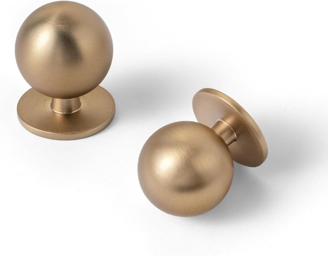 Set of 12 -Sleek Round Champagne Bronze Cabinet Knobs - Modern and Minimalist Hardware for Stylish Home Enhancement - 1 Inch Diameter